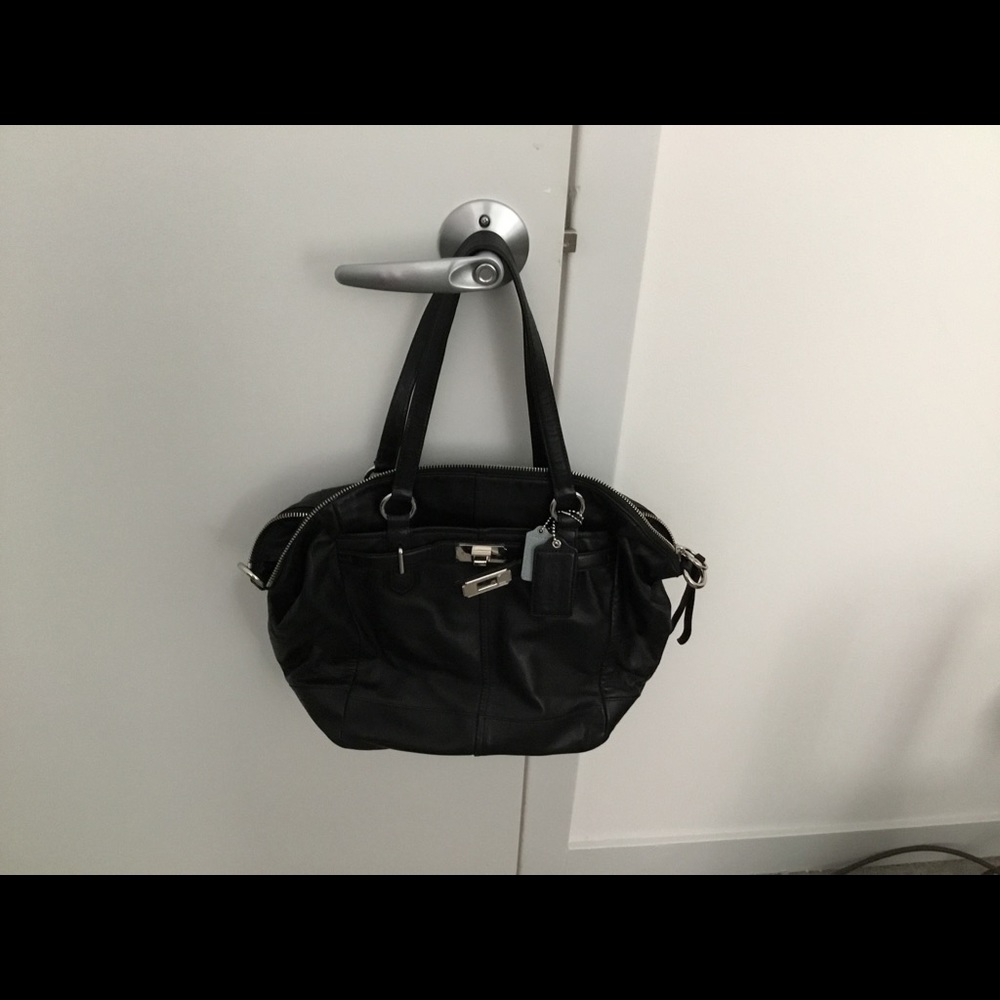 Black Coach shoulder bag.